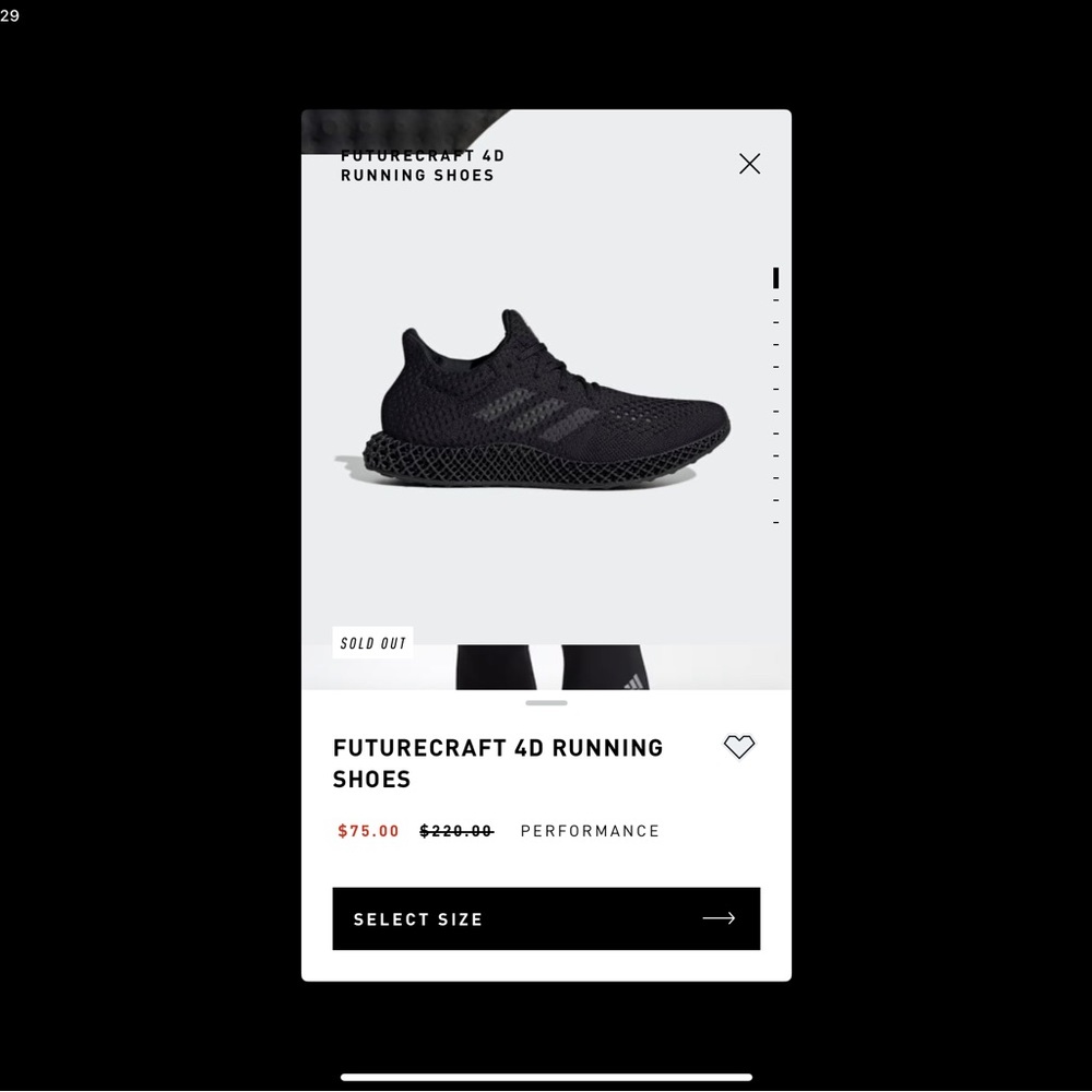 Adidas Mens Futurecraft 4D Running Shoes Size 10